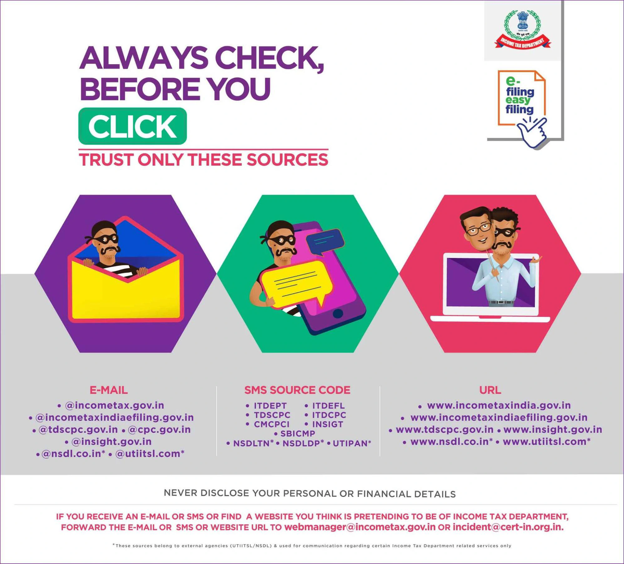 Income Tax phishing prevention banner